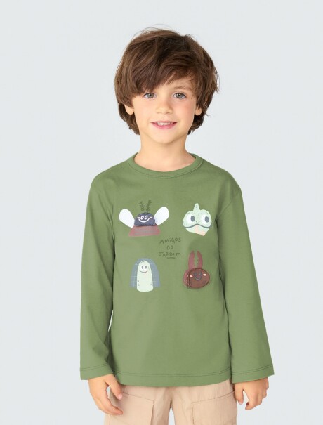 CAMISETA INFANTIL CON ESTAMPA VERDE