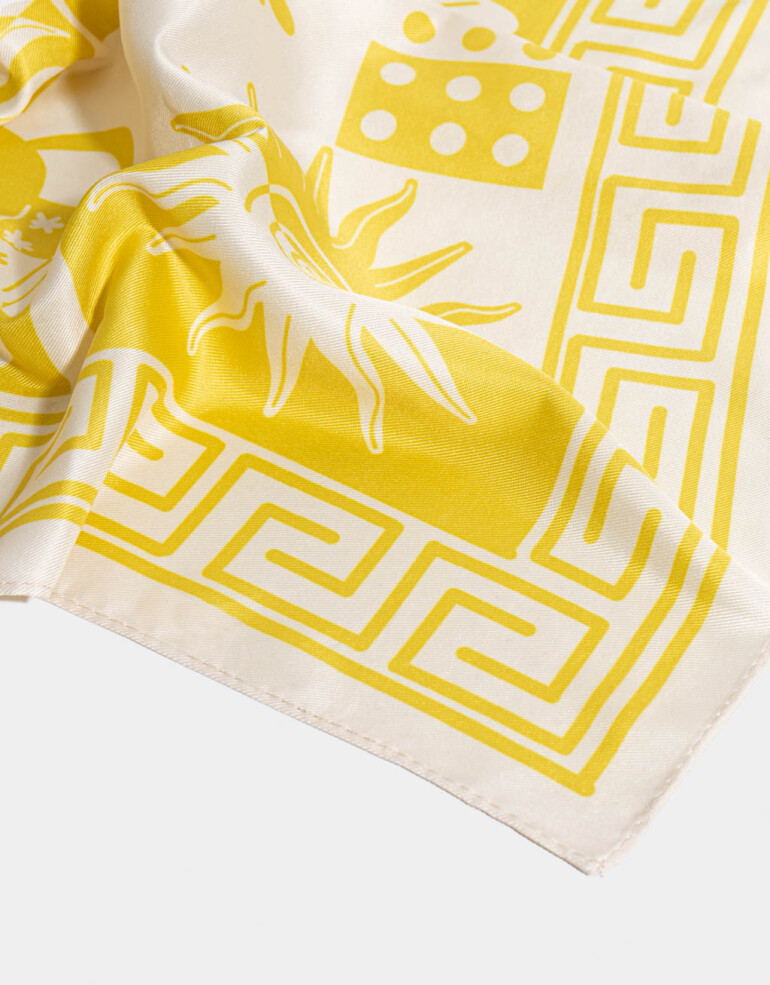 Pañuelos Raso Estampados Varios Pañuelo Raso Con Estampa - Combinacion Bicolor
