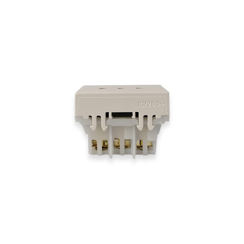 Set de 10 módulos tomacorriente 3 en línea blanche SK3452