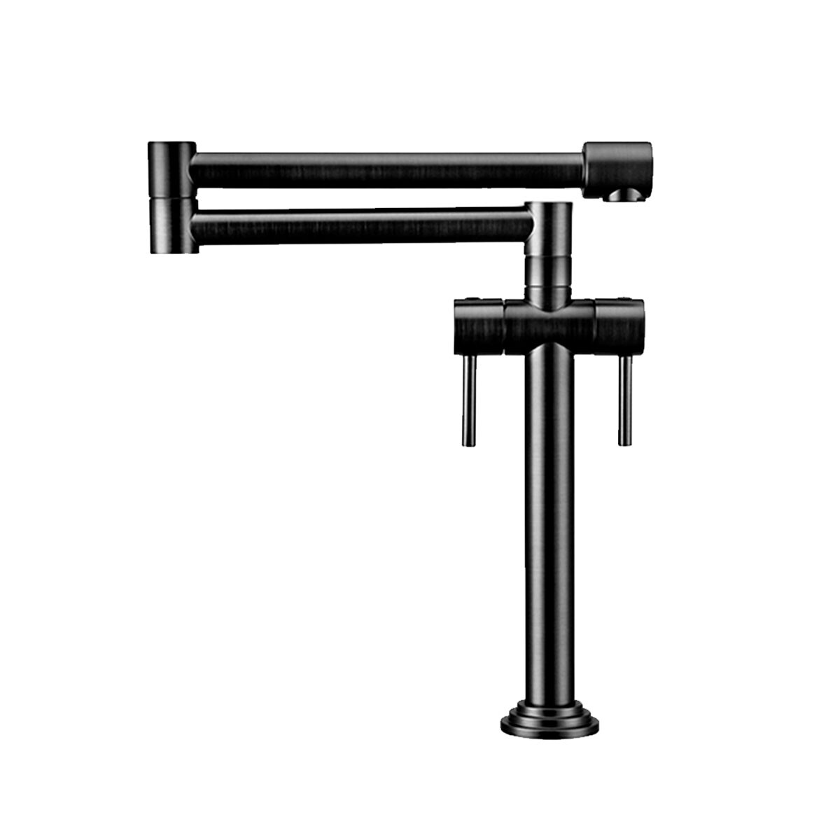 Griferia Monocomando Cocina Industrial Negra Detalles En Cobre Cepillado 