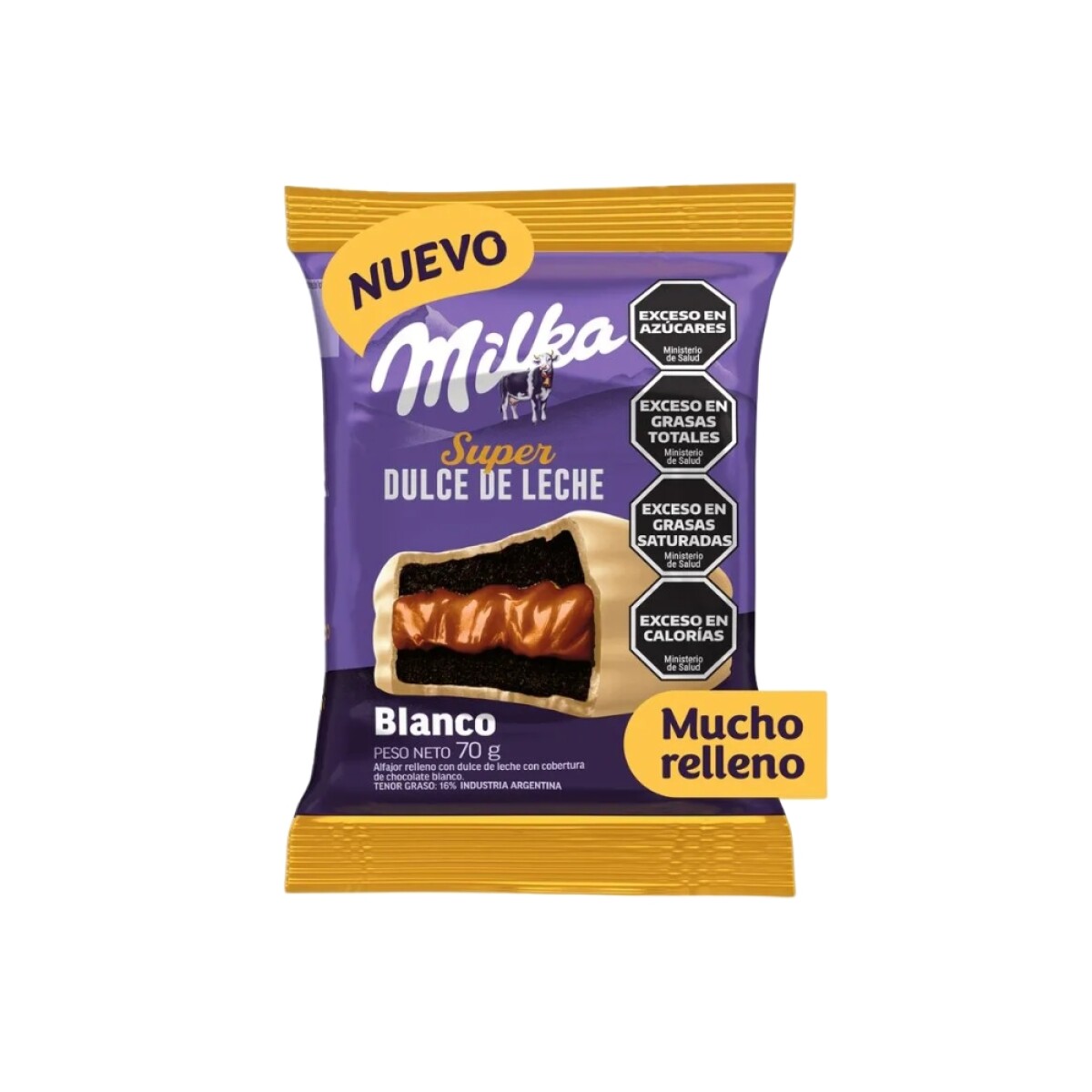 Milka Alfajor Super Dulce De Leche Blanco 70g 