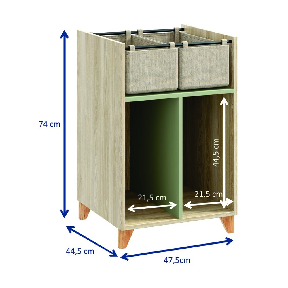 MUEBLE MULTIUSO CON CESTAS COLOR AVEIRO/VERDE Mueble Multiuso Con Cestas Color Aveiro/verde
