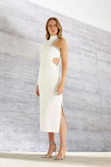 Vestido Betsy Cristales Off White