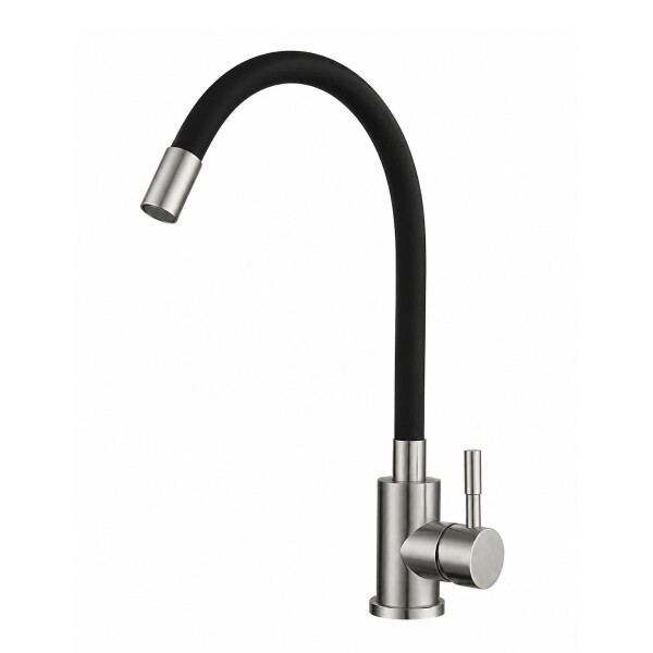 MONOCOMANDO COCINA MESADA AC INOX PICO NEGRO Monocomando Cocina Mesada Ac Inox Pico Negro