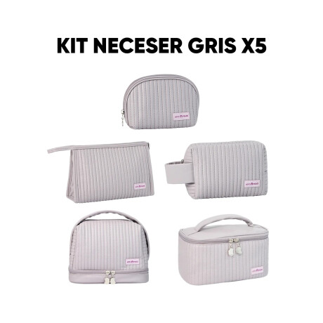 Kit Neceseres Texturados Gris Sc