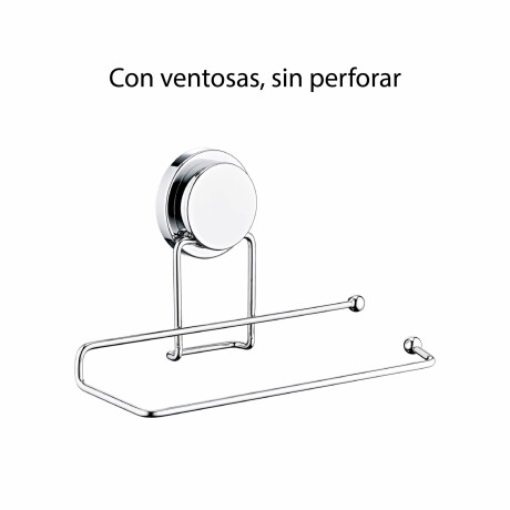 Soporte Para Rollo Cocina Sin Perforar Plateado