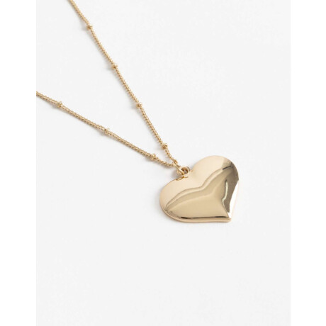 Collar Corto Metal Corazón Bañado En Oro Dorado
