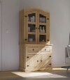 Cristalero 4 Puertas Madera Maciza Linea Mexicana Natural
