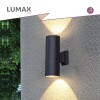 Lámpara Exterior Doble en Aluminio Lumax Modelo Stafford Negro