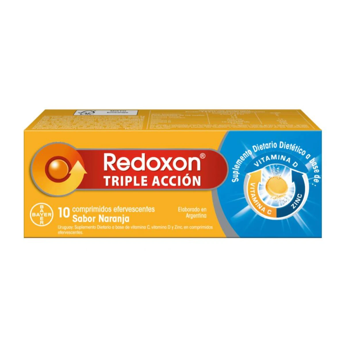Redoxon Triple Acción x 10 Comprimidos Efervescentes Sabor Naranja 
