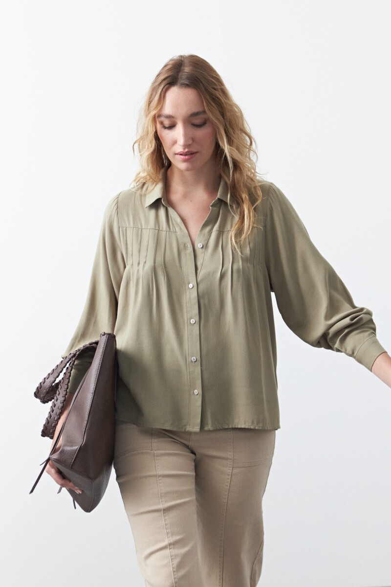 CAMISA KAI Verde Grisáceo