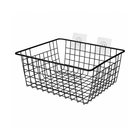 Canasto Cesto Organizador Metal Cocina Baño Oficina 28x22x12cm Negro