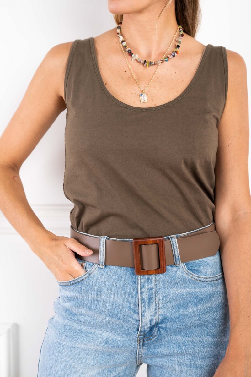 Musculosa Algodón Peinado Safari