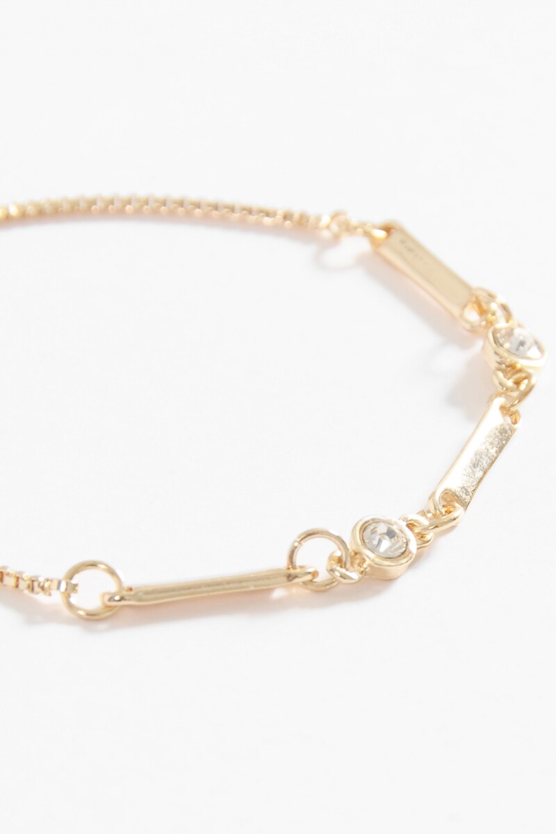 Pulsera strass ajustable dorado
