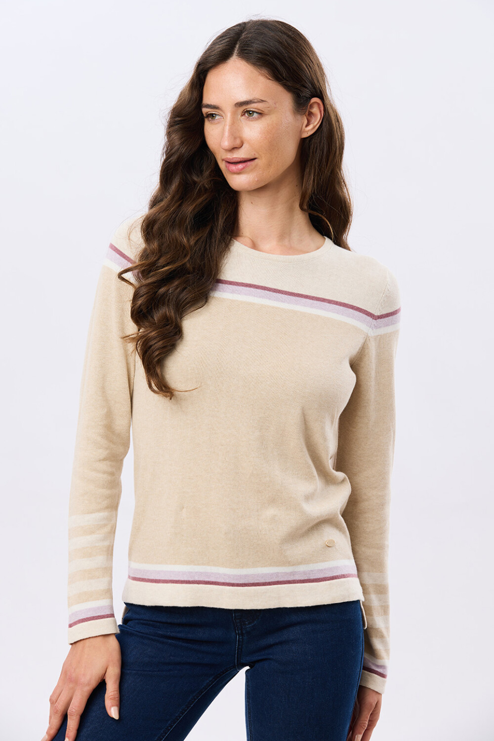 BUZO TEJIDO RAYADO Beige