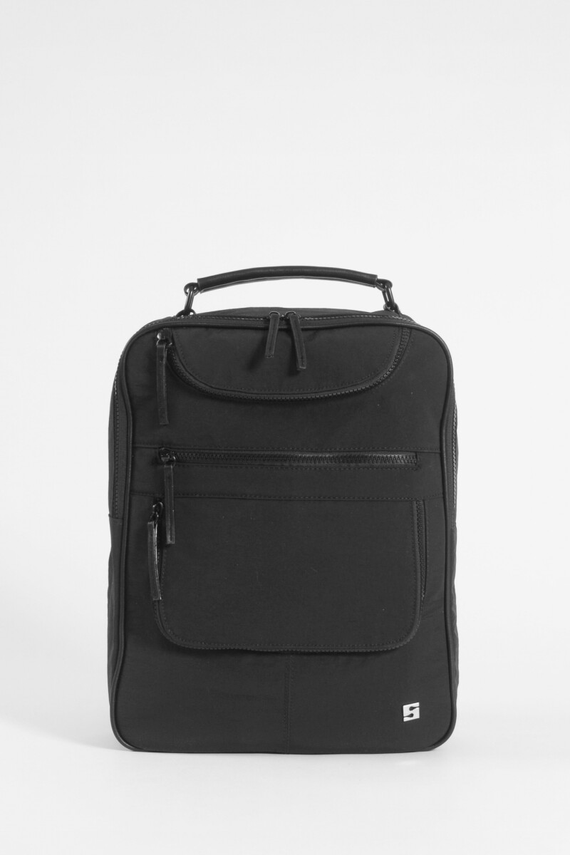 Mochila porta laptop cierres negro