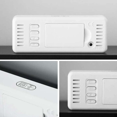 Reloj digital LED de escritorio Blanco