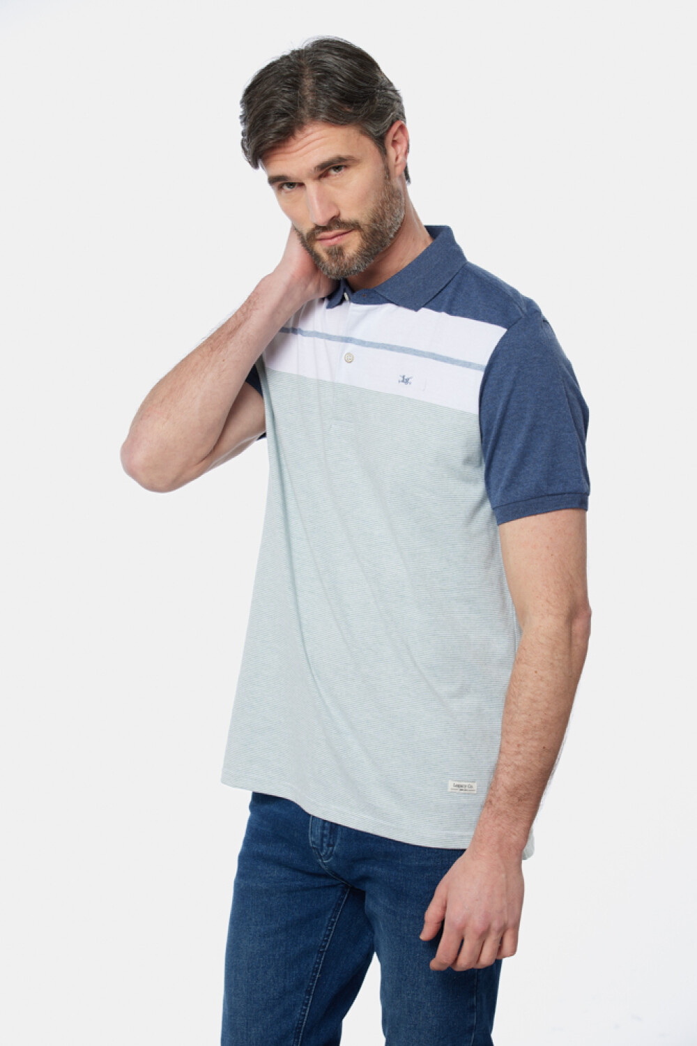 POLO JERSEY RAYADA Azul