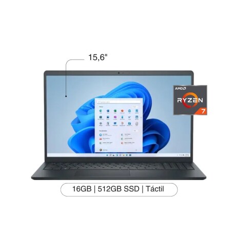 Notebook DELL Inspiron 15,6' Touch 512GB / 16GB RAM Ryzen 7 7730U W11 - Factory Refurbished Notebook DELL Inspiron 15,6' Touch 512GB / 16GB RAM Ryzen 7 7730U W11 - Factory Refurbished