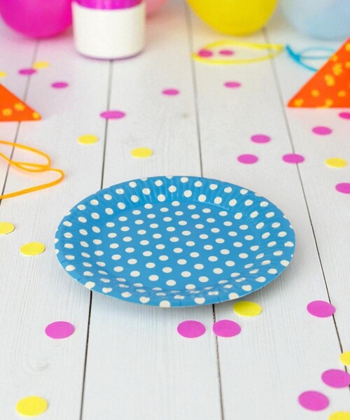 Plato 18 cm. diametro paquete x 10 CELESTE LUNARES