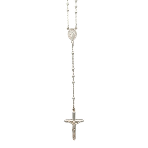 Rosario Virgen Milagrosa - Plata 925 - Sin Piedra - RO3010 Sinpiedra