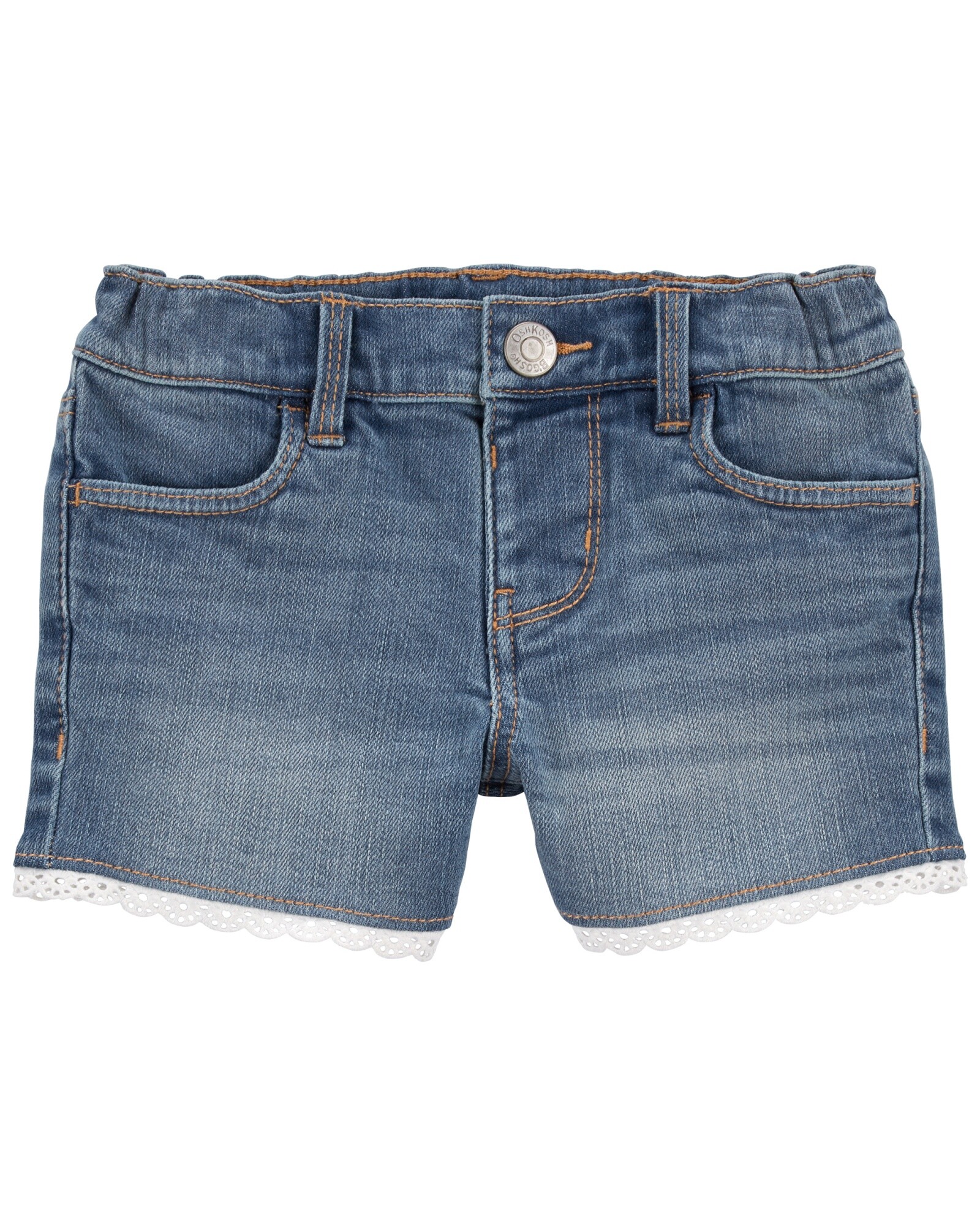 Short de jean con detalles de encaje Sin color
