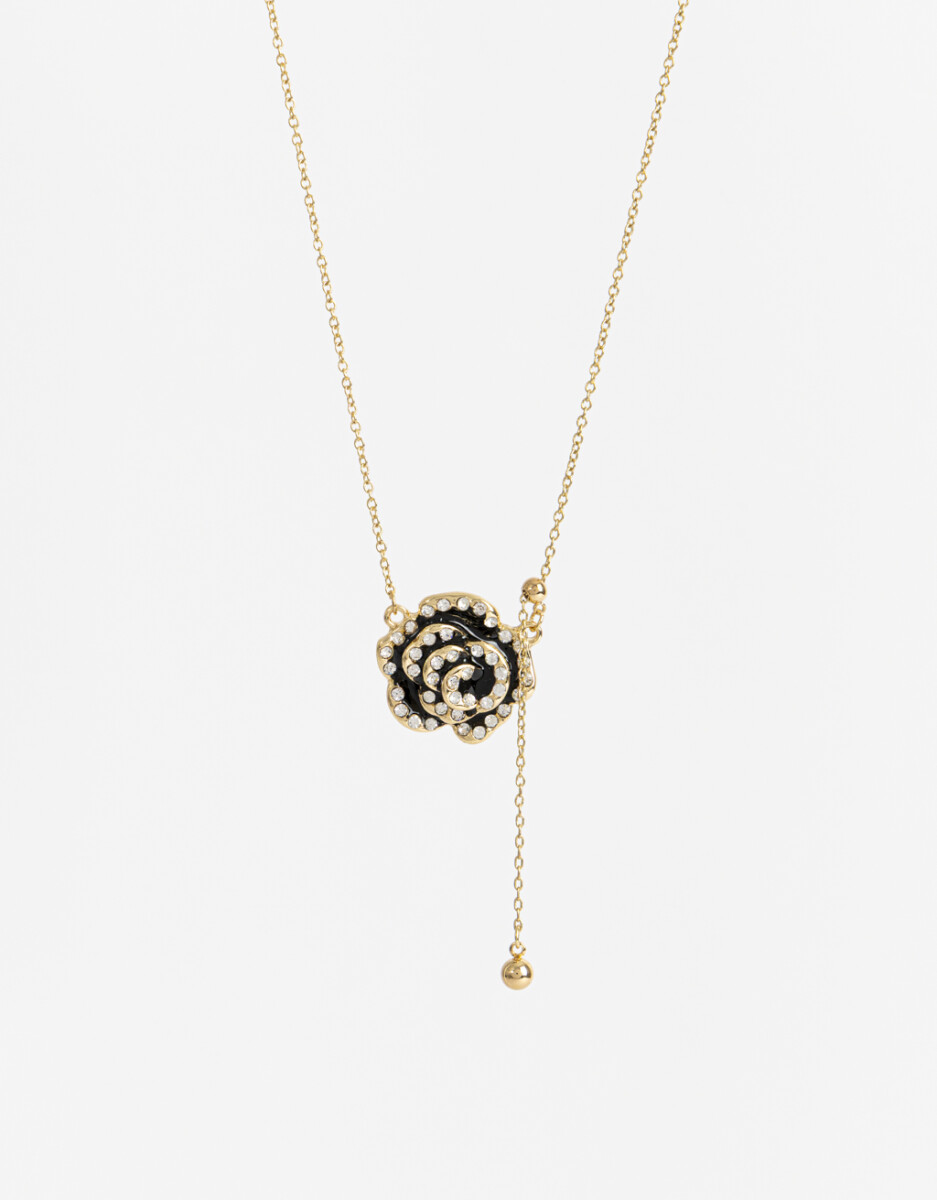Collar Corto Rosa Strass 