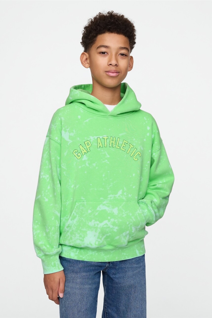 Buzo Canguro Logo Gap Niño Green Tie Dye