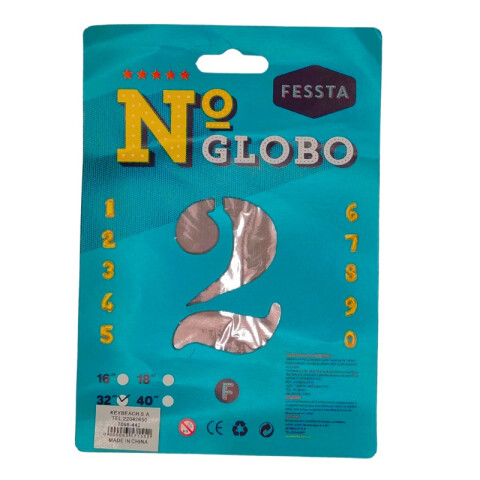 Globo Fessta Número 32" Rosa Oro DOS