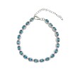 Pulsera oval-Plata 925-Piedra topacio y zirconia-PU3020 conpiedra