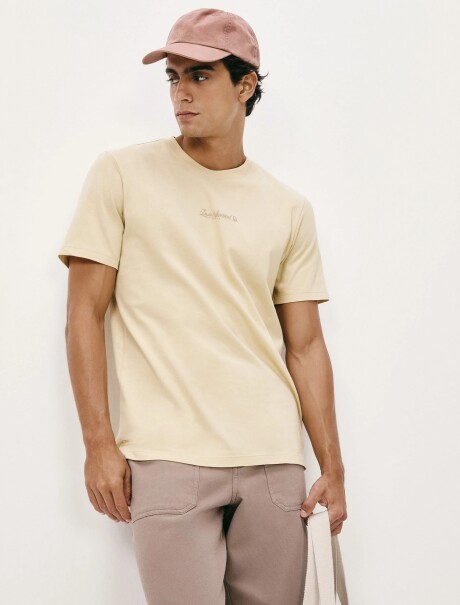 CAMISETA MANGA CORTA CON ESTAMPA BEIGE