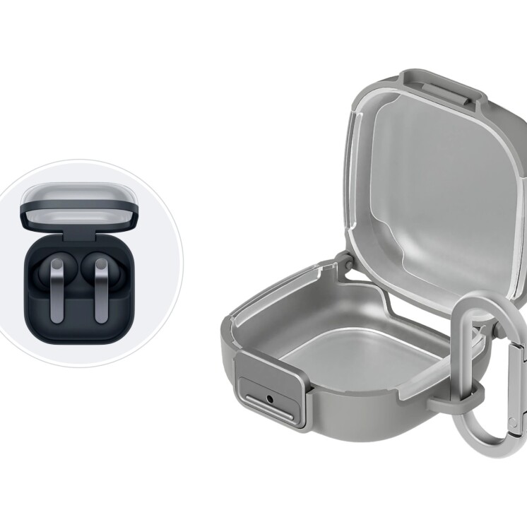 Funda Clip Case con Mosquetón para Galaxy Buds4 y Buds4 Pro Grey
