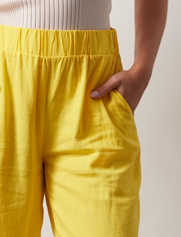 Pantalon Lino AMARILLO