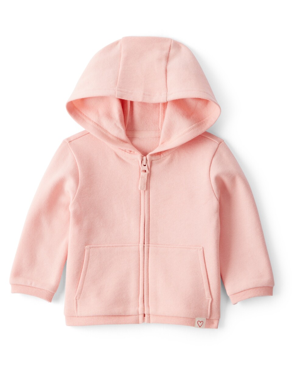 Campera de algodón con felpa, rosada 