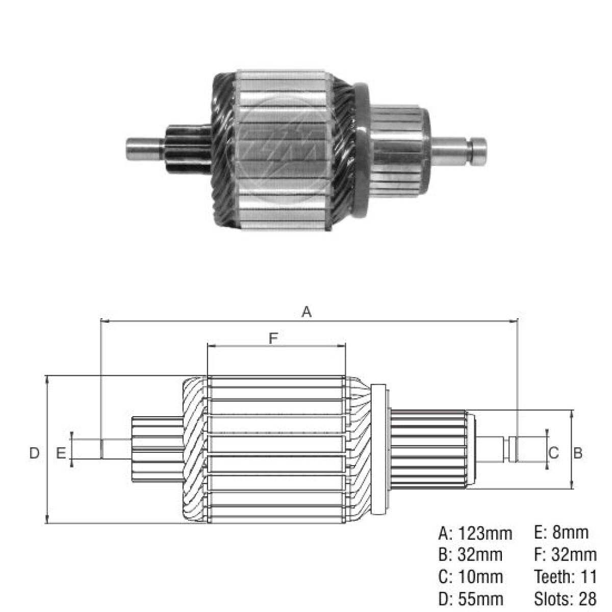 BOBINA ALTERNADOR ARRANQUE VOLKSWAGEN BOSCH FORD-VW 28D11E123L=IV.11086=IN.1086=20.086 ZM 