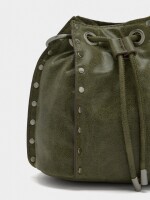 Bolso Bombonera Con Tachuelas verde