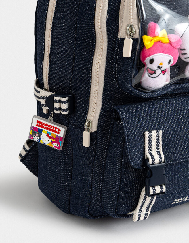 Marroquinería Licencias Mochila Multipocket "hello Kitty" - Azul Gastado