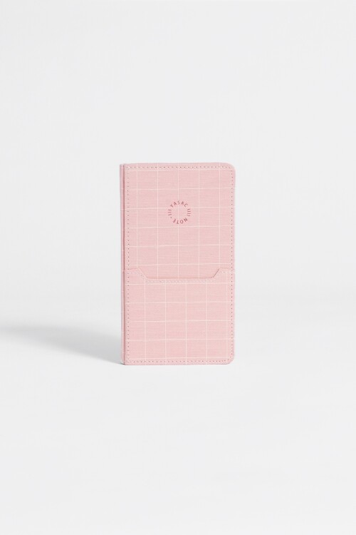 Cuaderno tapa dura de tela rosa