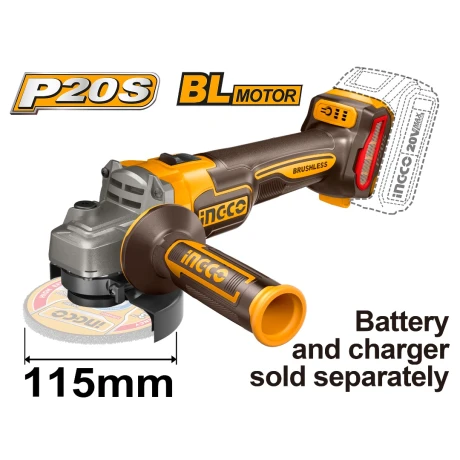 Amoladora Ingco CAGLI21154 20V Brushless 4 1/2 115M 001
