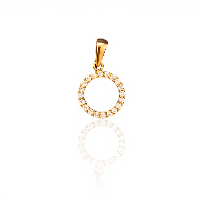 Dije Círculo-Oro bajo-Piedra Zirconia-CP8525 conpiedra