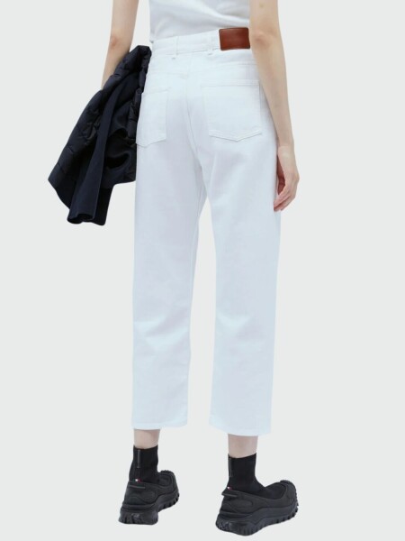 Moncler -Pantalón de tiro alto y corte recto, Moncler Negro