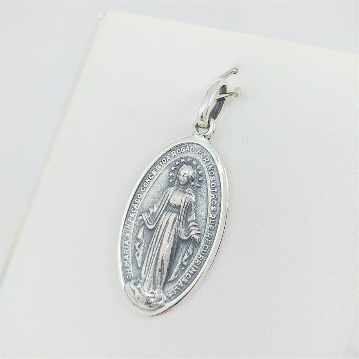 Medalla religiosa de plata 925, Virgen Milagrosa. 