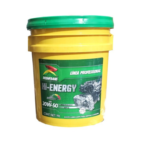 LUBRICANTE ACEITES - HI-ENERGY API SL SAE 20W50 BALDE 19LTS. ROSHFRANS LUBRICANTE ACEITES - HI-ENERGY API SL SAE 20W50 BALDE 19LTS. ROSHFRANS