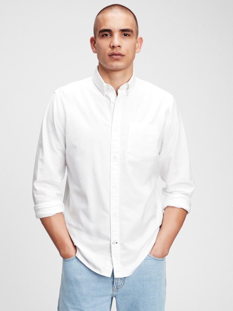 Camisa Oxford Standard Fit Hombre - White V2 Global 