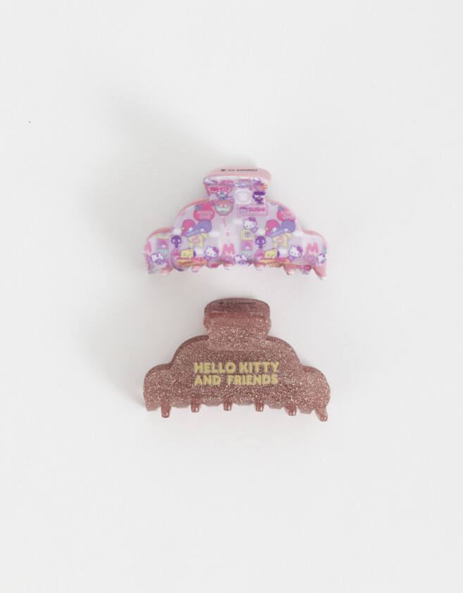 Hebillas Infantiles Set De Broches "hello Kitty" - Combinacion Multicolor