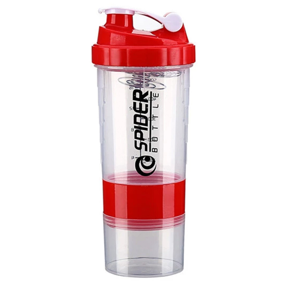 Botella Vaso Mezcladora Agitador Spider Fitness Ejercicio - Variante Color Rojo 