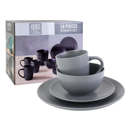 Juego de vajilla mate liso 16 piezas Juego de vajilla mate liso 16 piezas