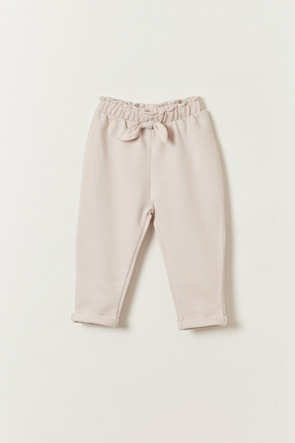 Pantalón deportivo lazo Beige
