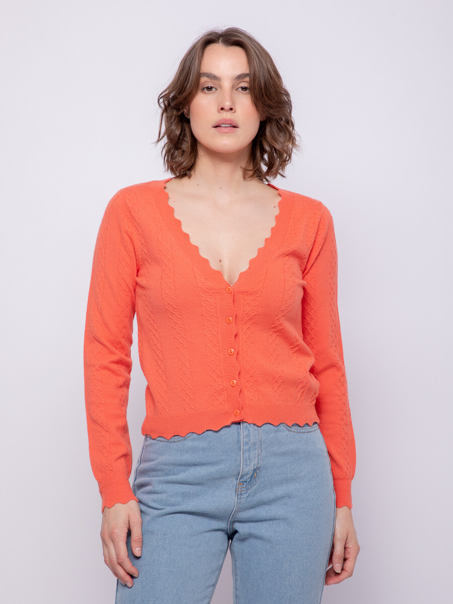 CARDIGAN MAGGIE - Coral Oscuro 