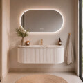 MUEBLE DE BAÑO PVC BLANCO CON ESPEJO LUZ LED MODELO LT6001-100 / MUEBLE + ESPEJO LED - 100 cm Mueble De Baño Pvc Blanco Con Espejo Luz Led Modelo Lt6001-100 / Mueble + Espejo Led - 100 Cm
